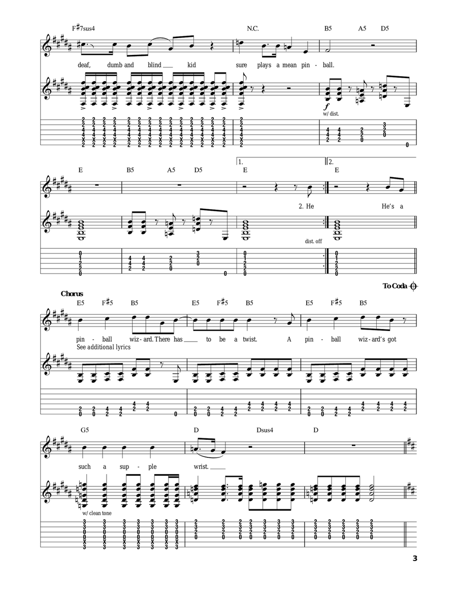 Pinball Wizard Acoustic Guitar scores gallery preview page 3