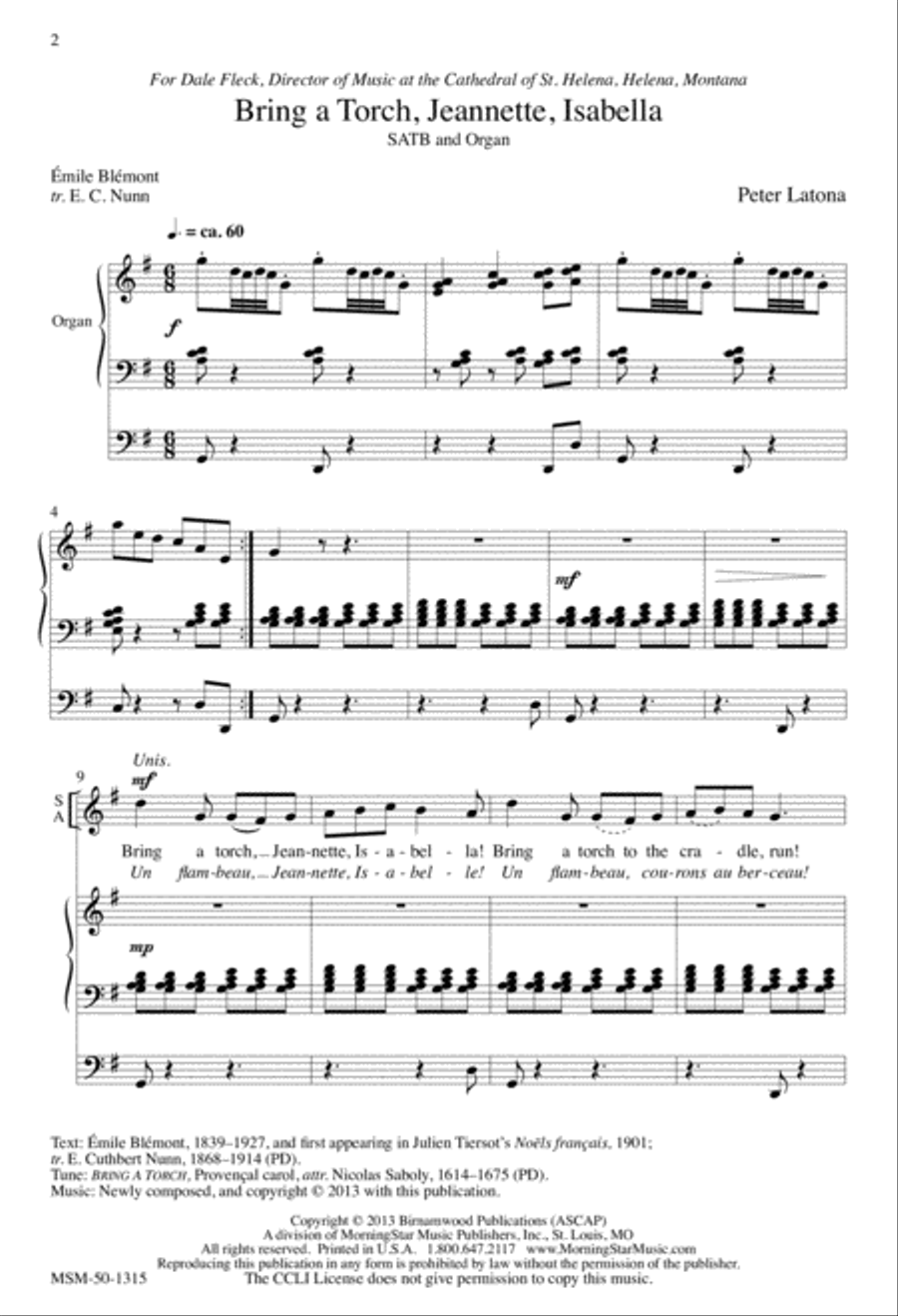 Bring a Torch, Jeanette, Isabella 4-Part scores gallery preview page 2
