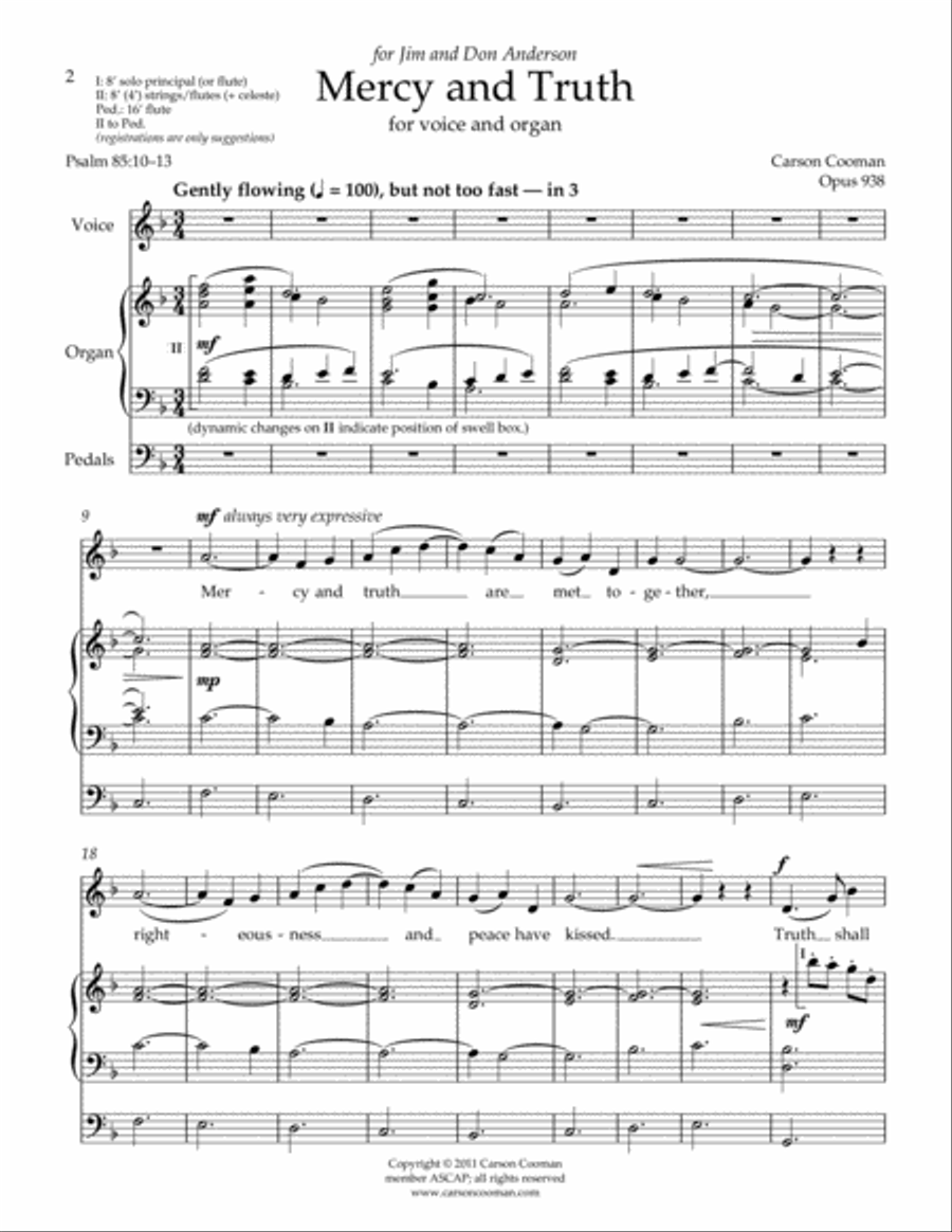 Mercy and Truth (voice and organ version) Voice scores gallery preview page 2