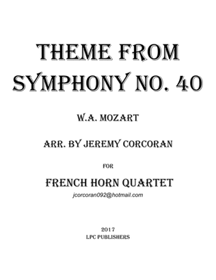 Theme from Symphony No. 40 for French Horn Quartet