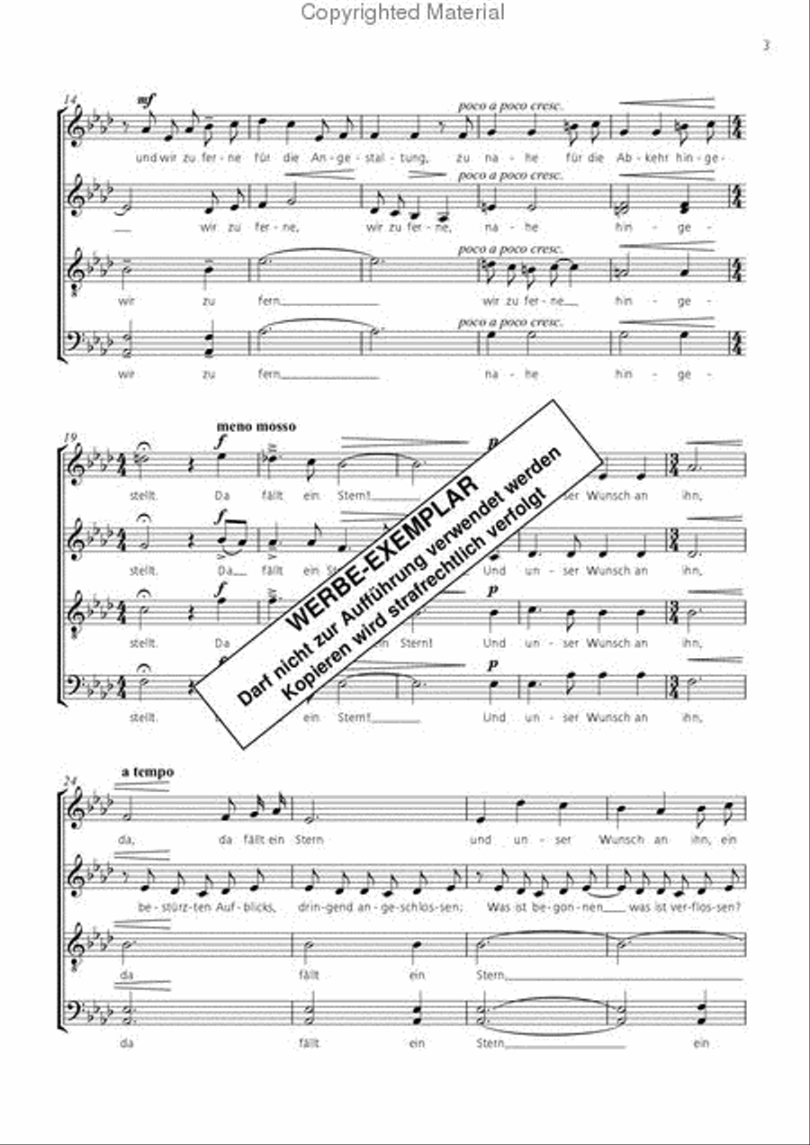 Nachthimmel und Sternenfall 4-Part scores gallery preview page 3