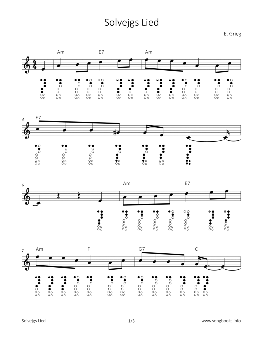 Solvejgs Lied Chamber Music scores gallery preview page 1