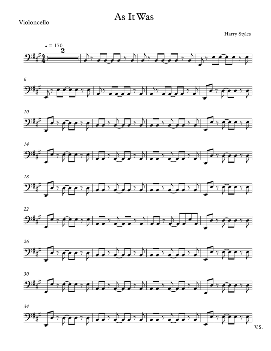As It Was As It Was String Quartet scores gallery preview page 1