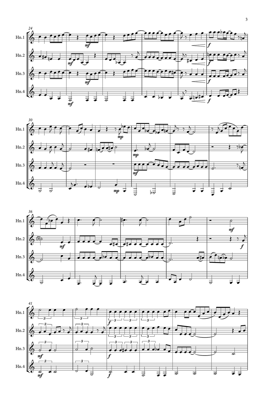 Thank You For The Music Brass Quartet scores gallery preview page 3