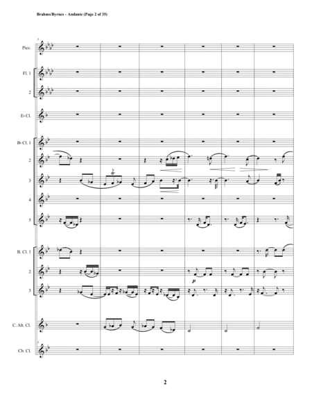 Andante, Op. 5, Mvt. 2 (Clarinet Choir + Piccolo & 2 Flutes) image number null