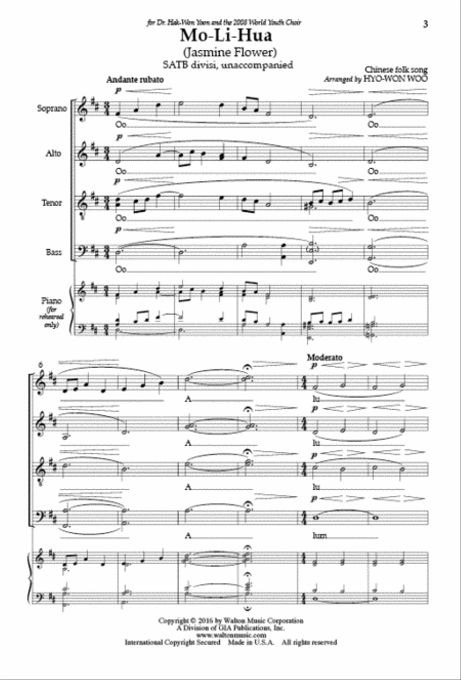 Mo-Li-Hua 4-Part scores gallery preview page 2