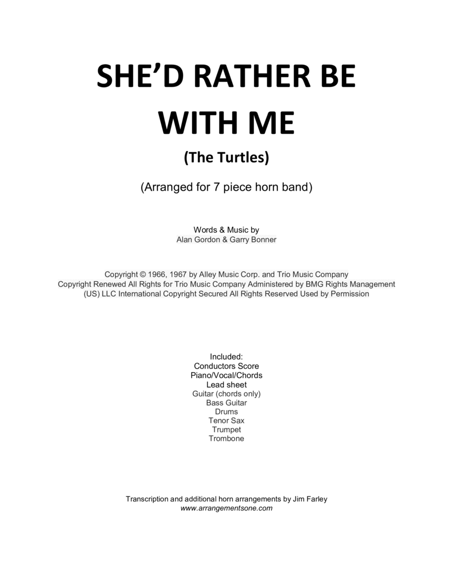 She'd Rather Be With Me Small Ensemble scores gallery preview page 1