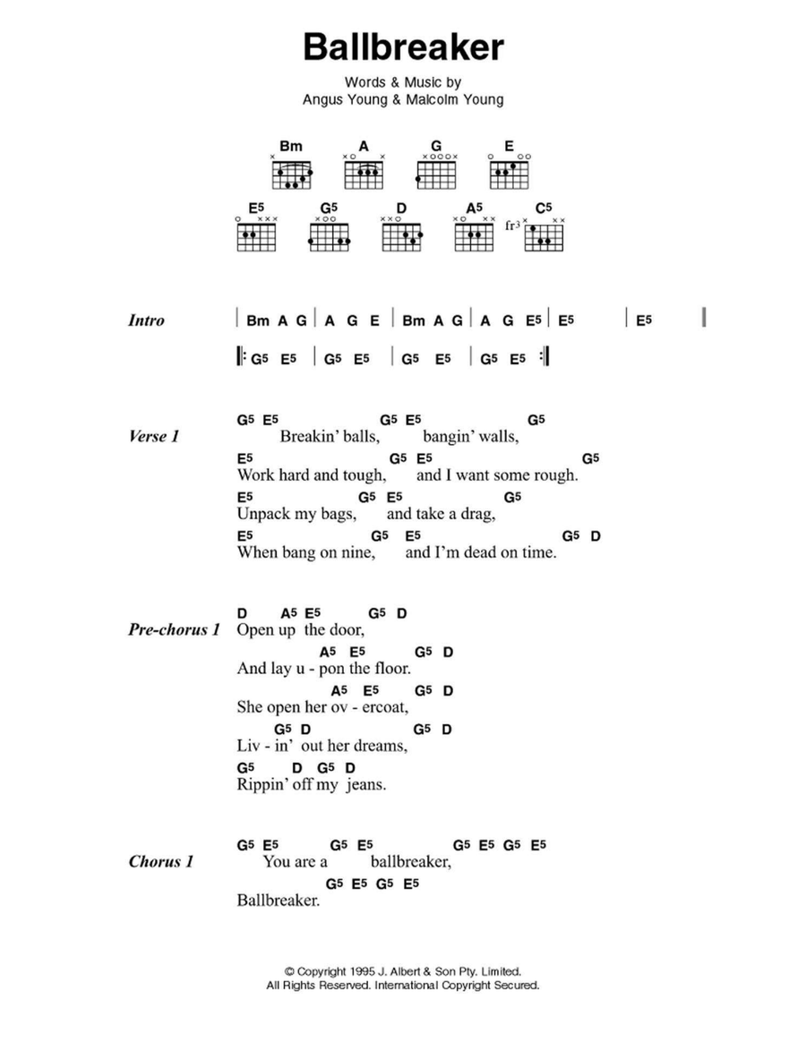 Ballbreaker Electric Guitar scores gallery preview page 1