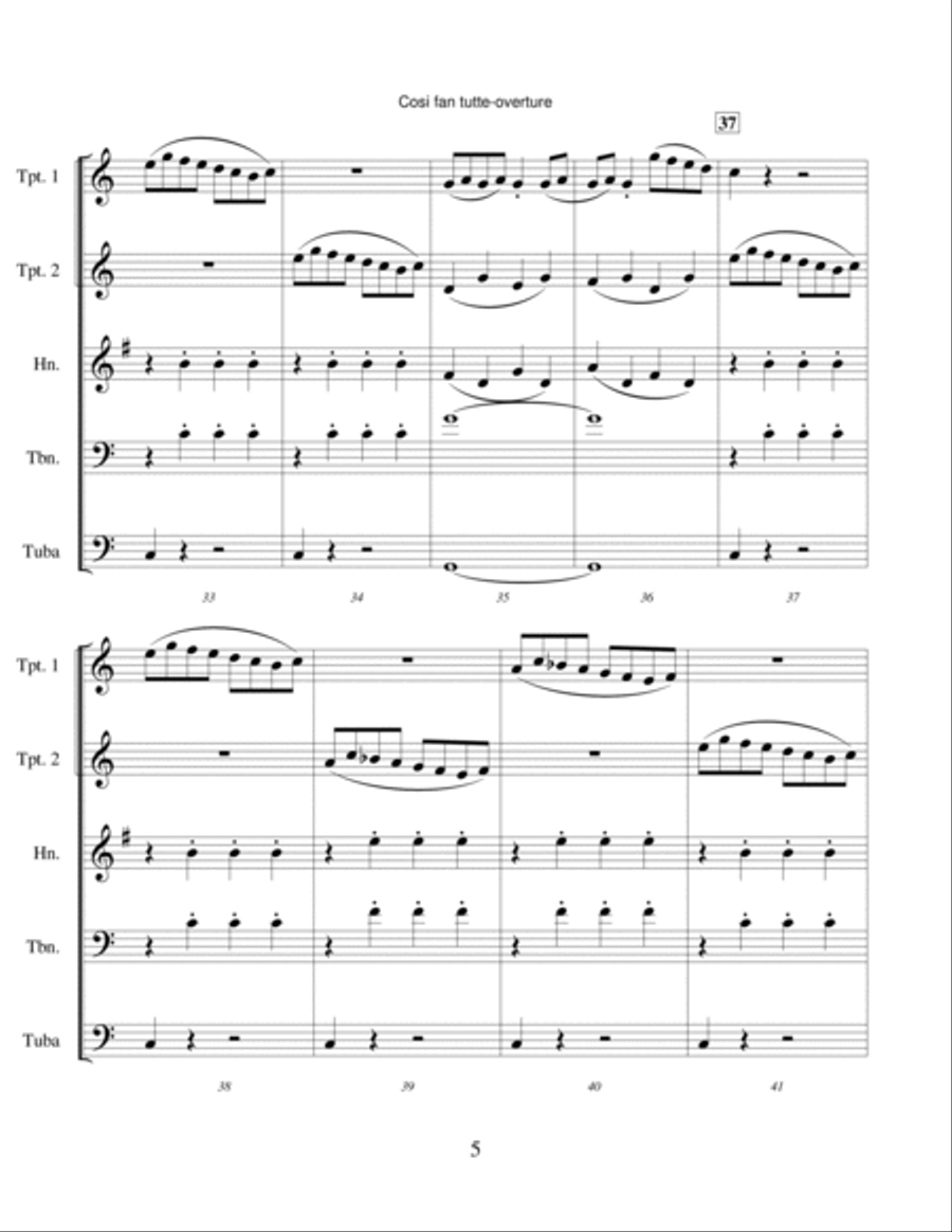 Cosi fan tutte Overture Brass Ensemble scores gallery preview page 6