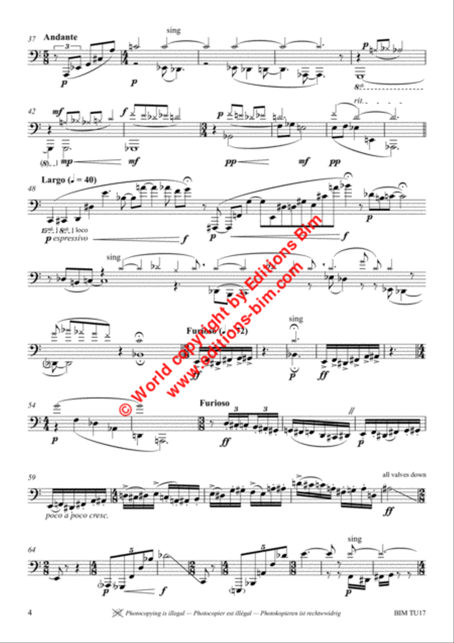 Encounters II for Tuba solo Tuba scores gallery preview page 3