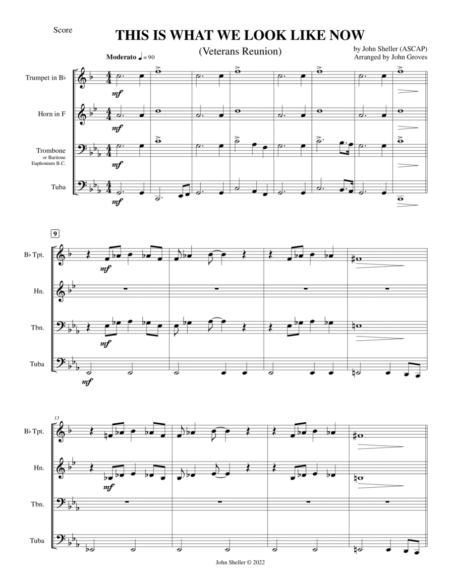 Veterans Reunion This Is What We Look Like Now Brass Quartet Brass Quartet scores gallery preview page 1