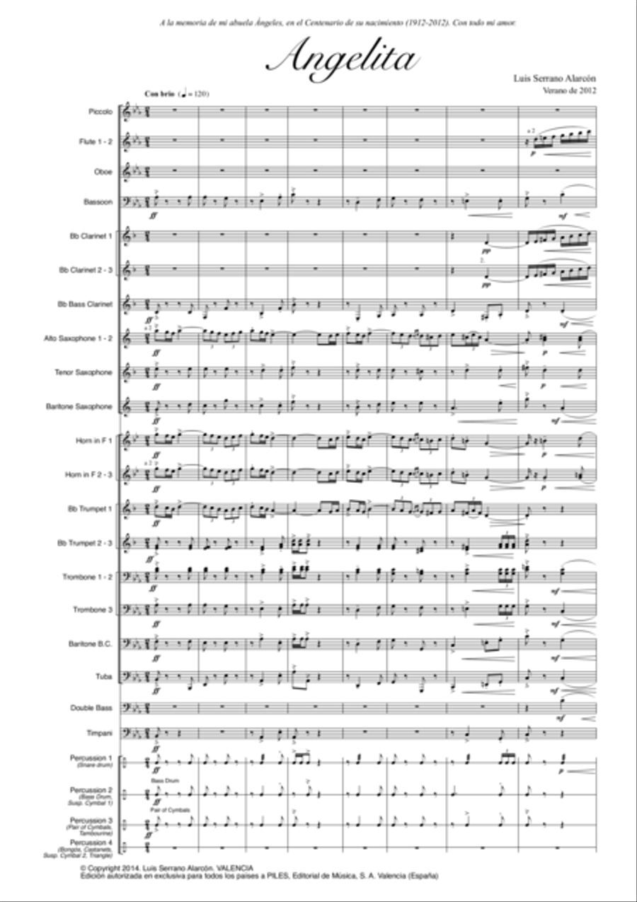 Angelita. Pasodoble Concert Band scores gallery preview page 2