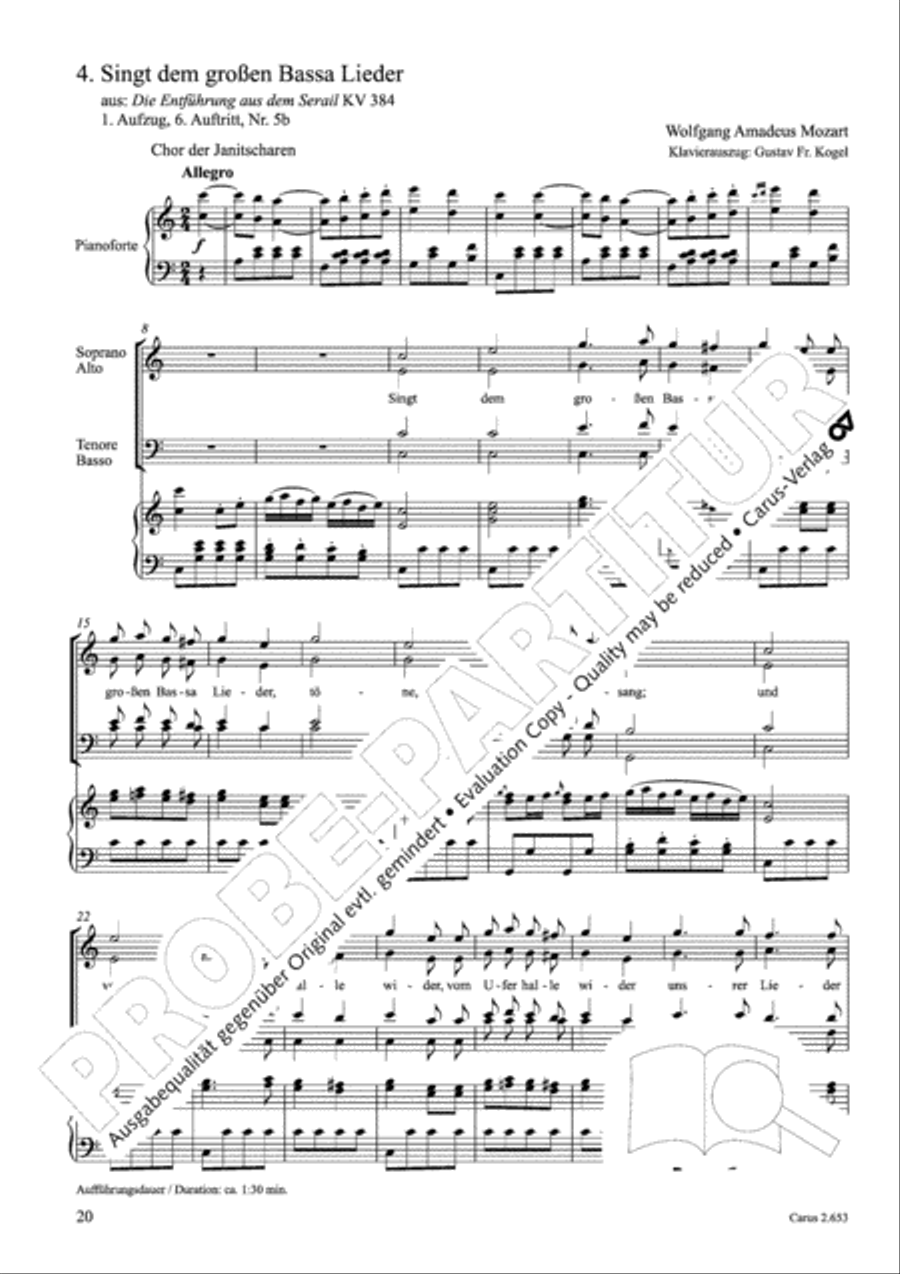 Choral collection Great Opera Choruses - Mozart * Haydn (choir & piano) Choir scores gallery preview page 31