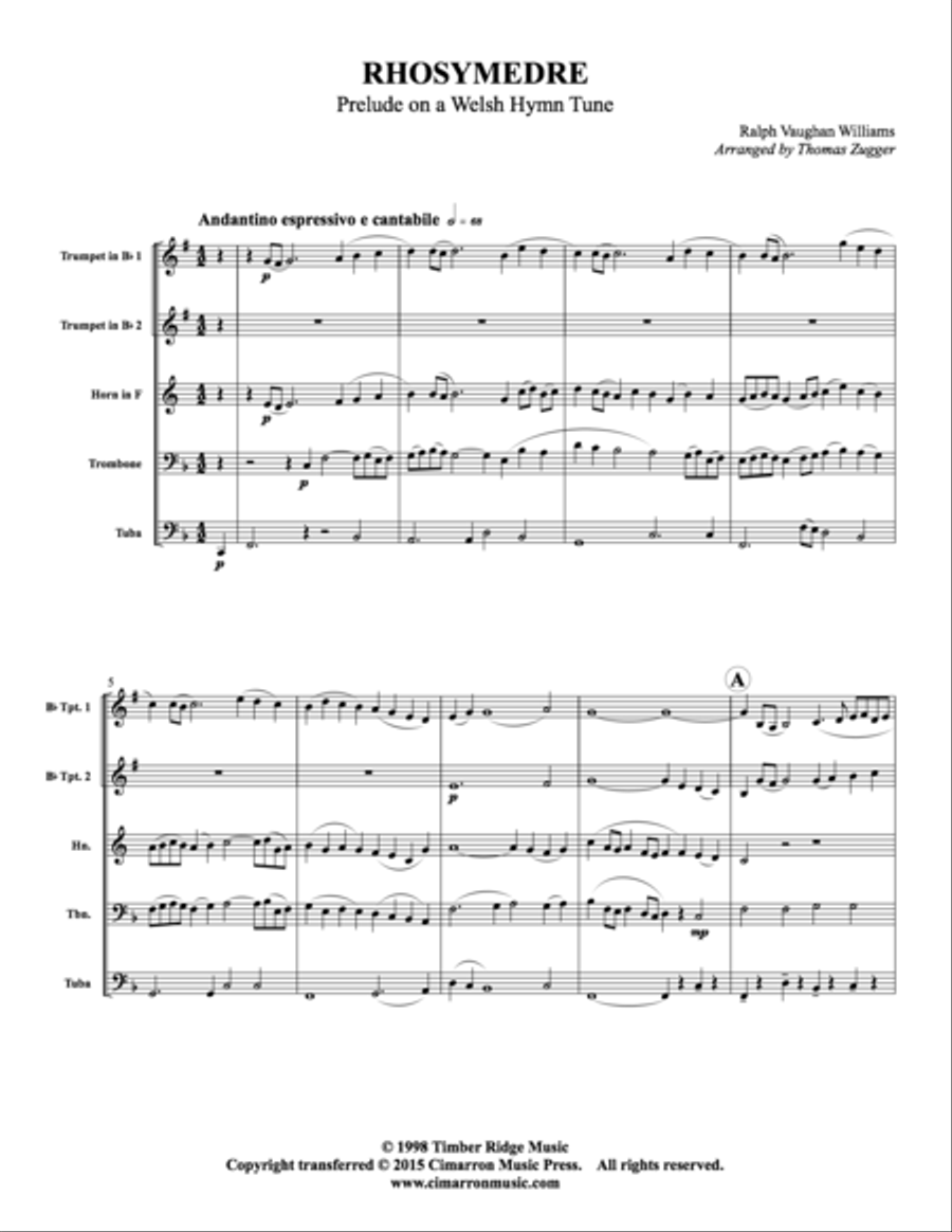 Rhosymedre Brass Quintet scores gallery preview page 2