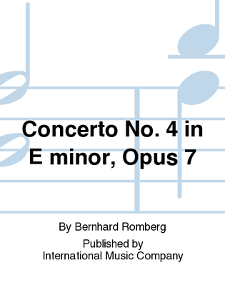 Book cover for Concerto No. 4 In E Minor, Opus 7