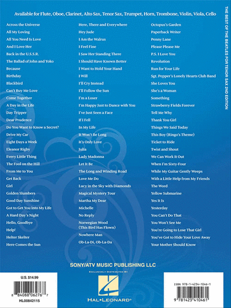 Best of the Beatles – 2nd Edition Tenor Saxophone scores gallery preview page 2