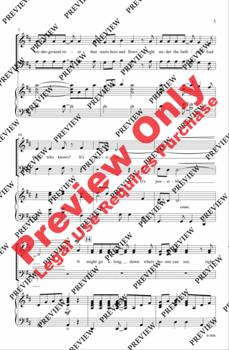 It's Possible (In McElligot's Pool) 3-Part scores gallery preview page 3