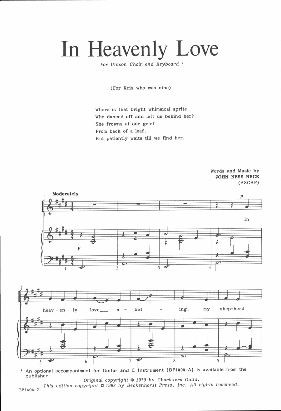 In Heavenly Love Unison Choir scores gallery preview page 2