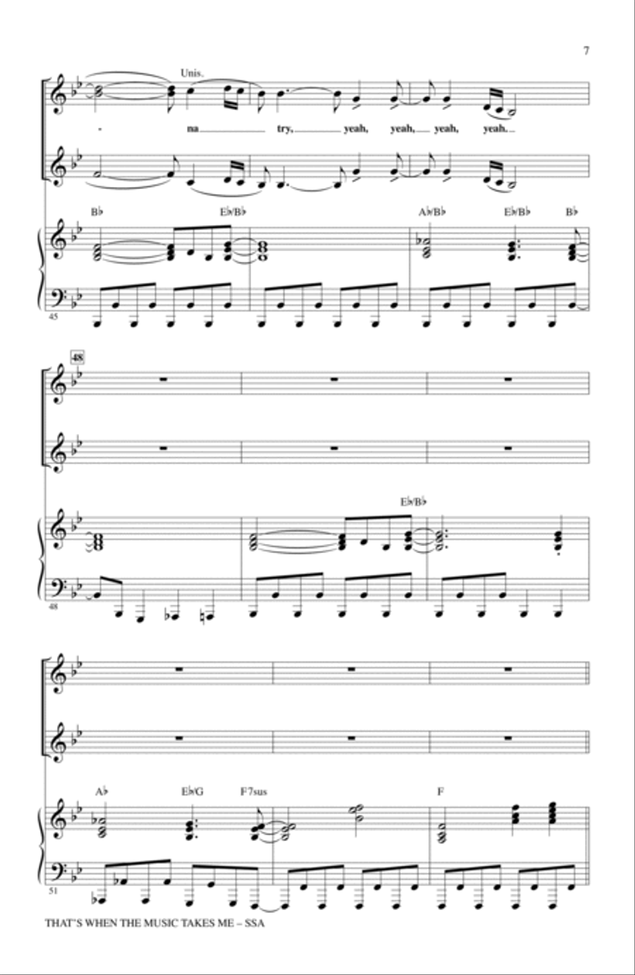 That's When The Music Takes Me SSA scores gallery preview page 6