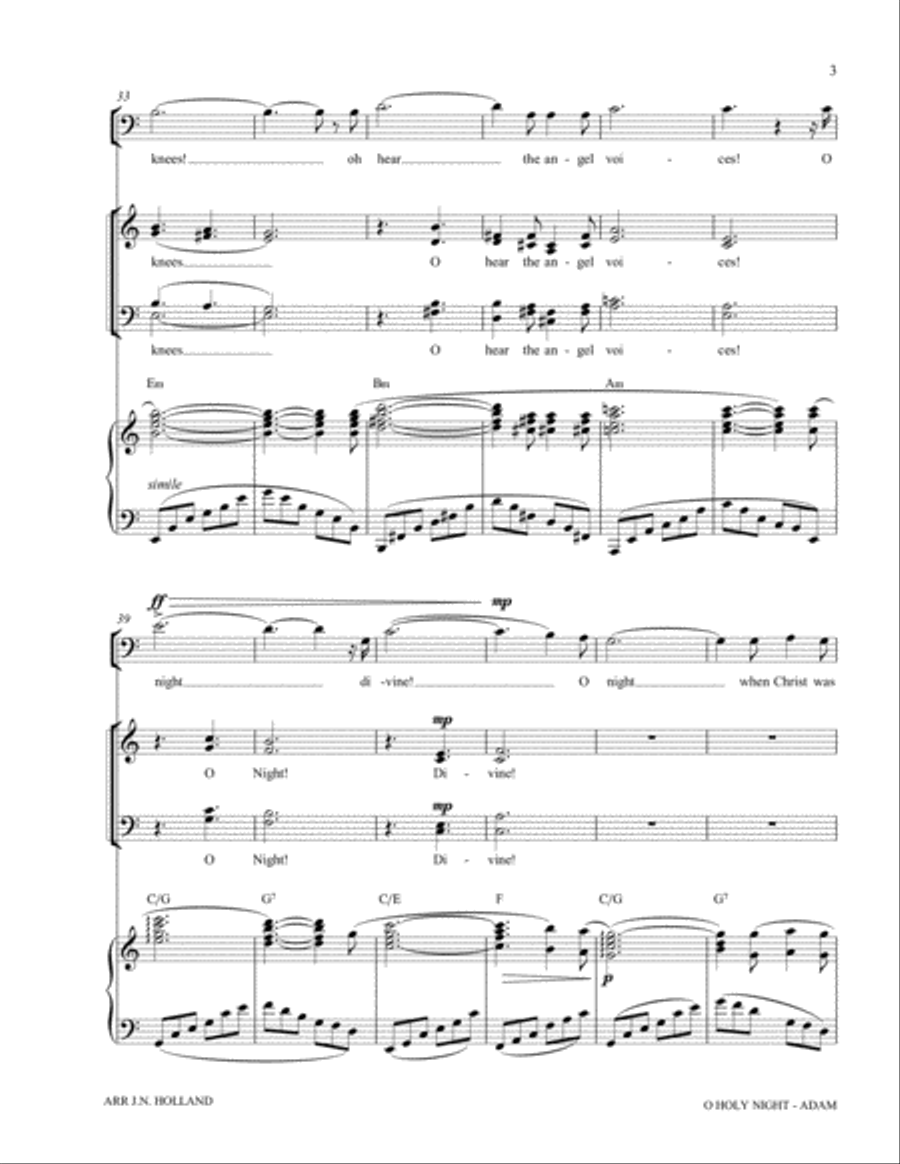 O Holy Night (Cantique de Noel) Adolphe Adam for Baritone and SATB Chorus image number null