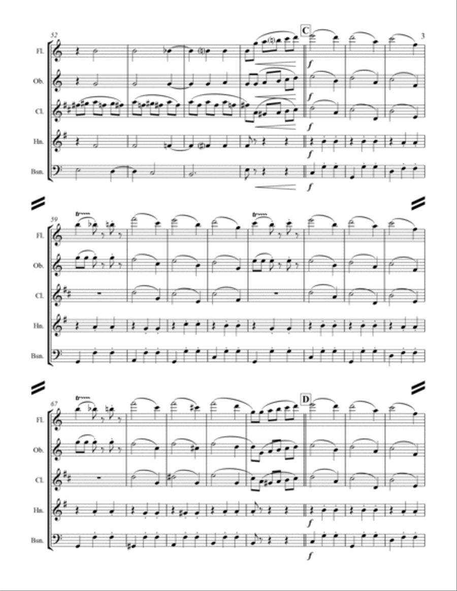 The Nutcracker Suite - 8. Waltz of the Flowers (for Woodwind Quintet) Woodwind Quintet scores gallery preview page 4