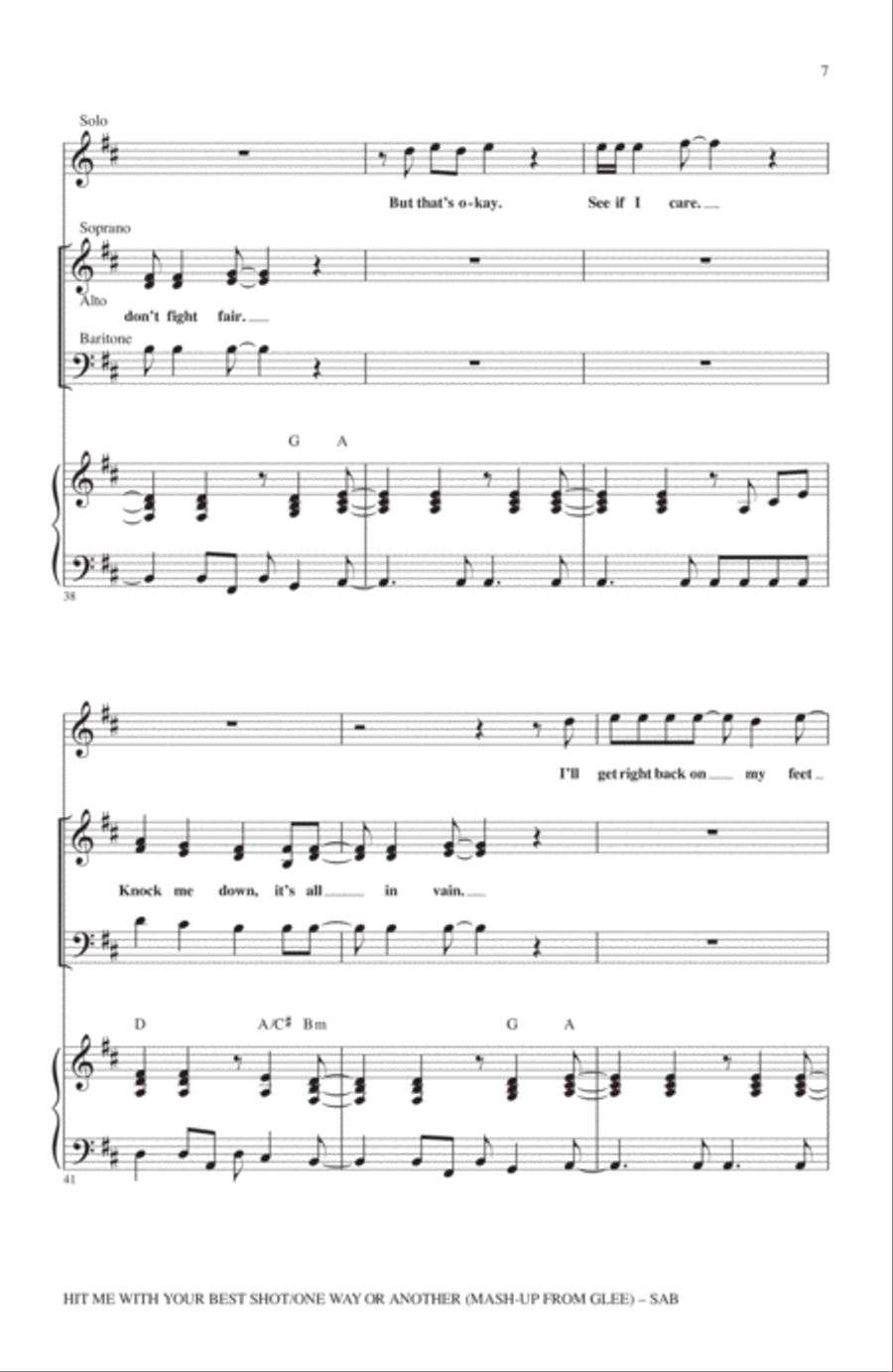 Hit Me With Your Best Shot / One Way Or Another 3-Part scores gallery preview page 6