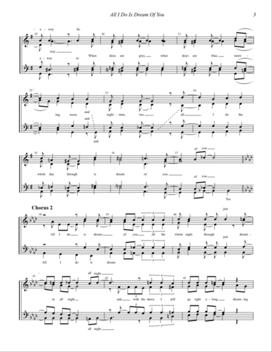 All I Do Is Dream Of You All I Do Is Dream Of You SSAA scores gallery preview page 3