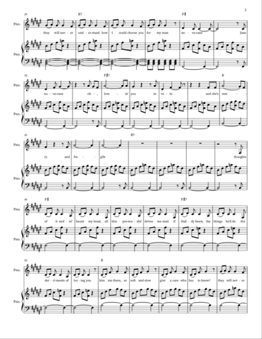 Jane Novacane Jane Novacane Piano, Vocal scores gallery preview page 2