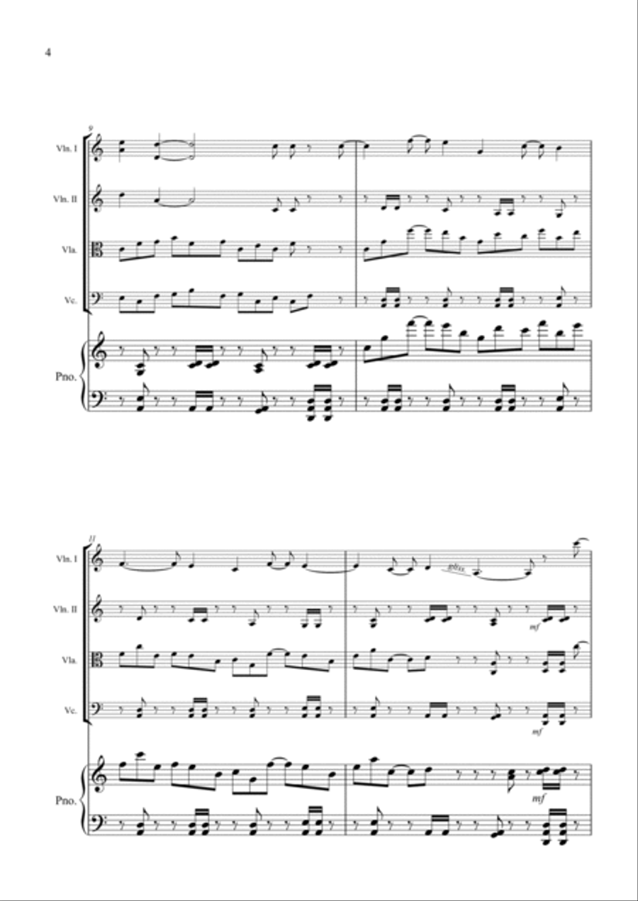 Safika: Three Tales of African Migration (string quintet) Piano Quintet scores gallery preview page 4