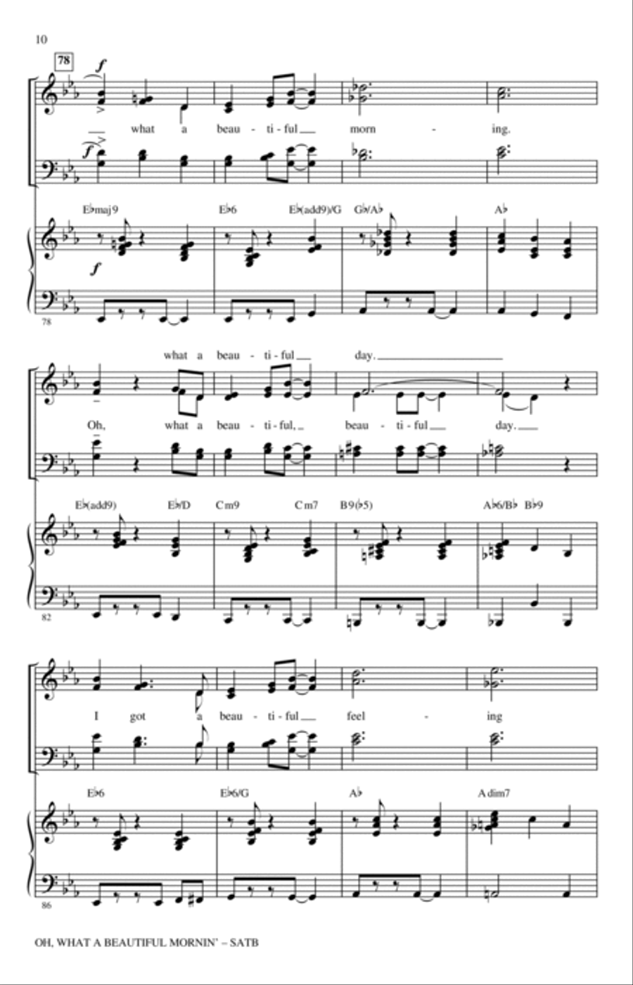 Oh, What A Beautiful Mornin' (from Oklahoma!) (arr. Kirby Shaw) 4-Part scores gallery preview page 8