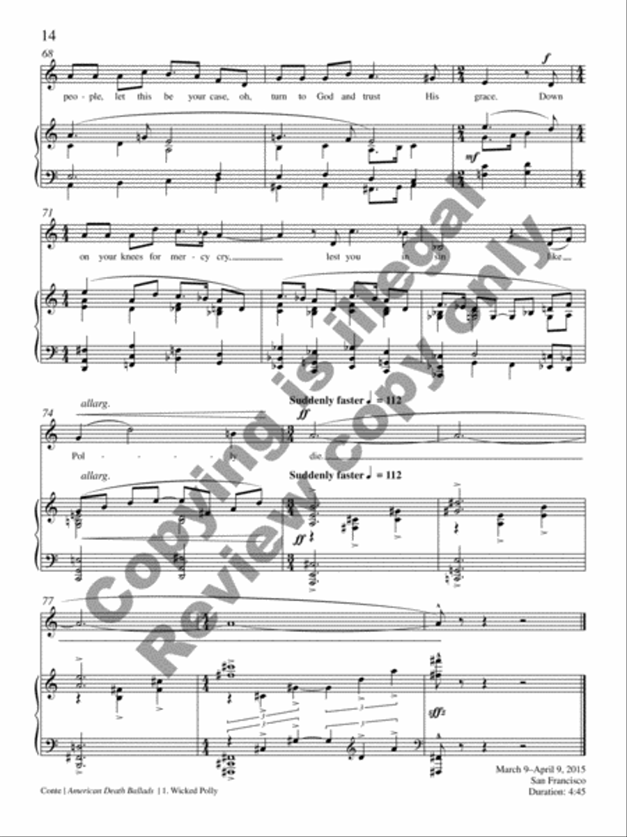 American Death Ballads (Piano/Vocal Score) Medium Voice scores gallery preview page 31