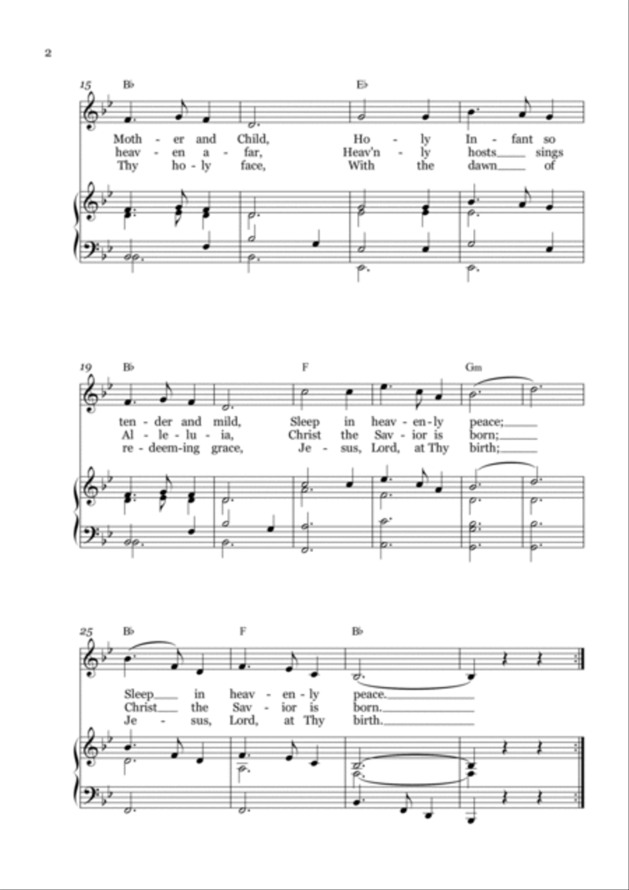 Silent Night Piano, Vocal scores gallery preview page 2