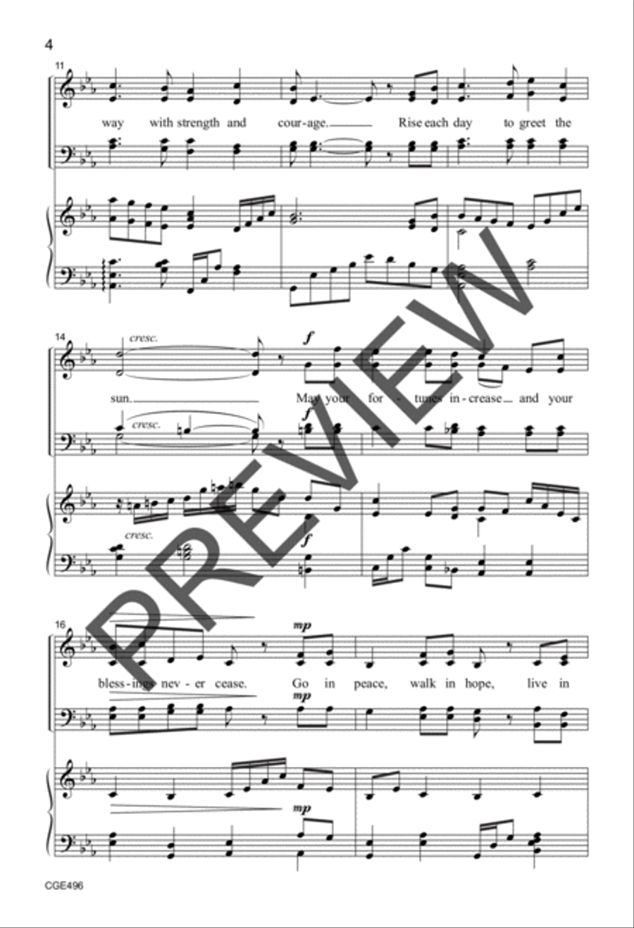 Go in Peace, Walk in Hope, Live in Love (SATB) by Douglas E. Wagner 4-Part - Sheet Music page 4