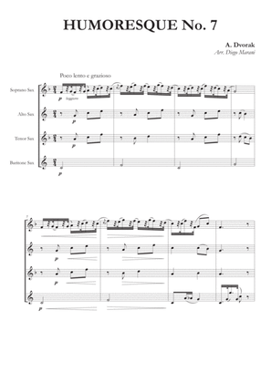 Humoresque No. 7 for Saxophone Quartet