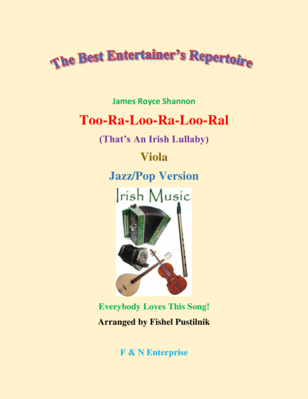 "Too-Ra-Loo-Ra-Loo-Ral" for Viola (with Background)-Jazz/Pop Version image number null