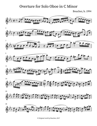 Overture for Solo Oboe in C Minor