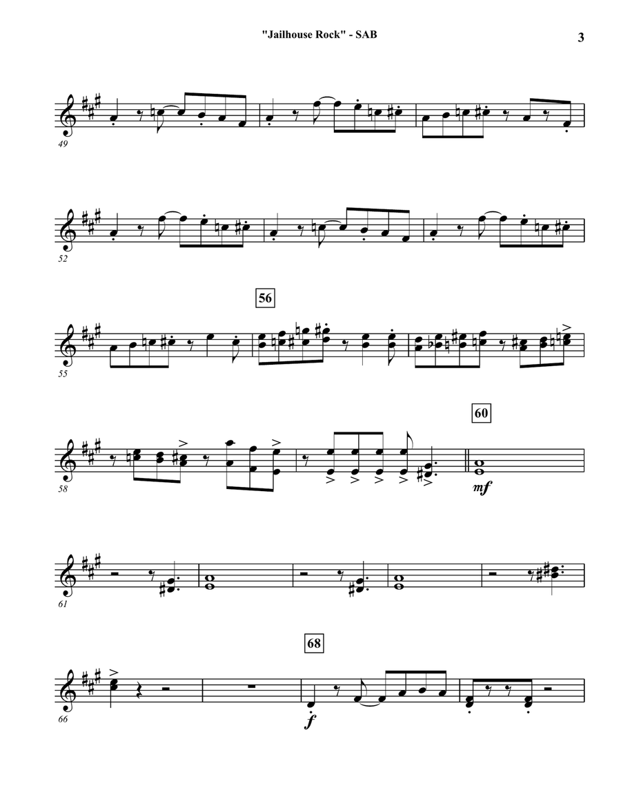Jailhouse Rock Concert Band scores gallery preview page 3