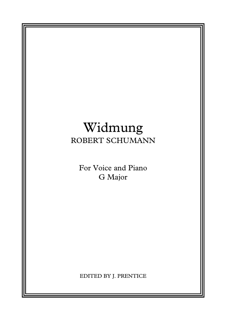 Widmung (G Major) Piano, Vocal scores gallery preview page 1