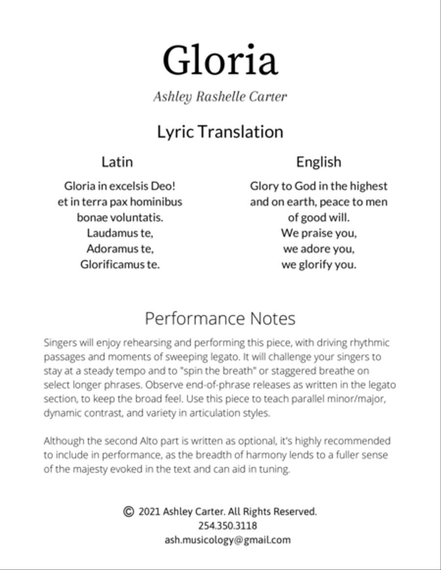 Gloria SSA scores gallery preview page 2