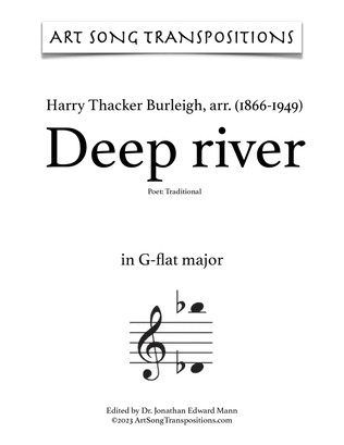 Book cover for BURLEIGH: Deep river (transposed to G-flat major, F major, and E major)