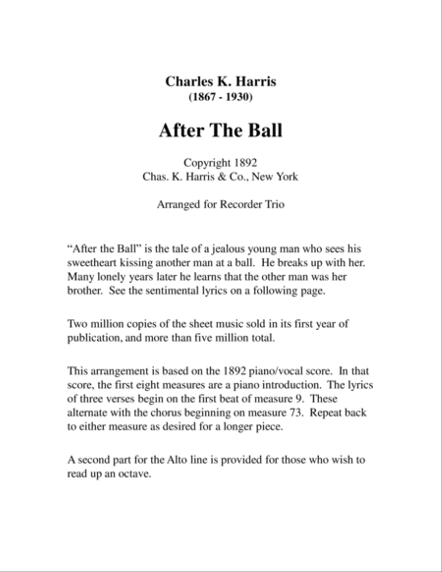 After The Ball for Recorder Trio Recorder scores gallery preview page 2