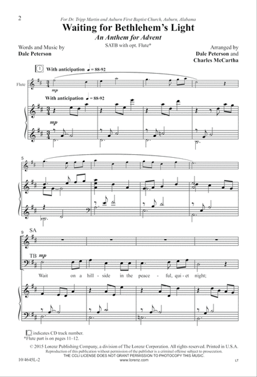 Waiting for Bethlehem's Light 4-Part scores gallery preview page 2