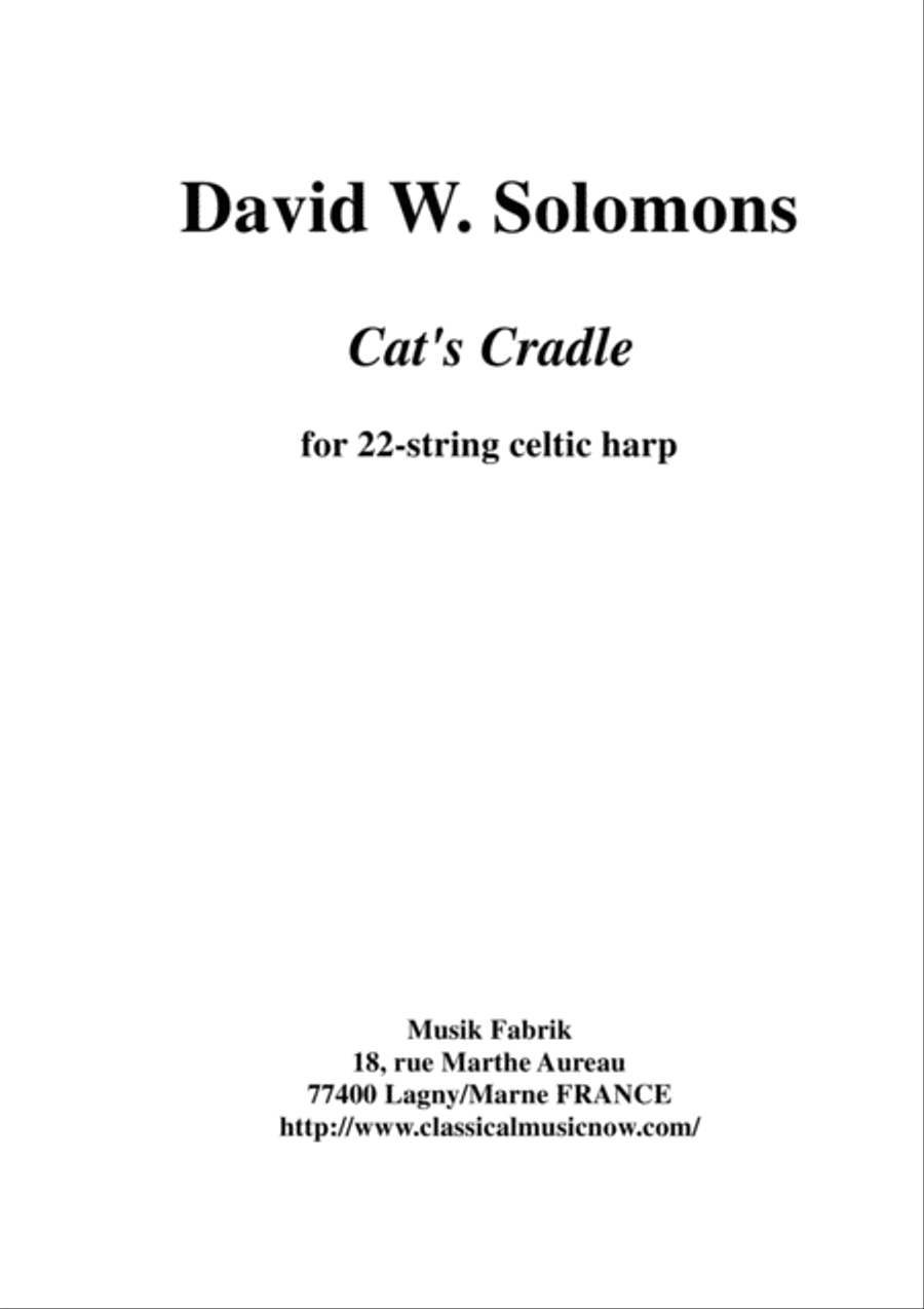David Warin Solomons: Cat's Cradle for 22-string celtic harp Celtic Harp scores gallery preview page 1