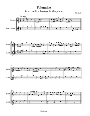 Polonaise for clarinet and bass clarinet duet