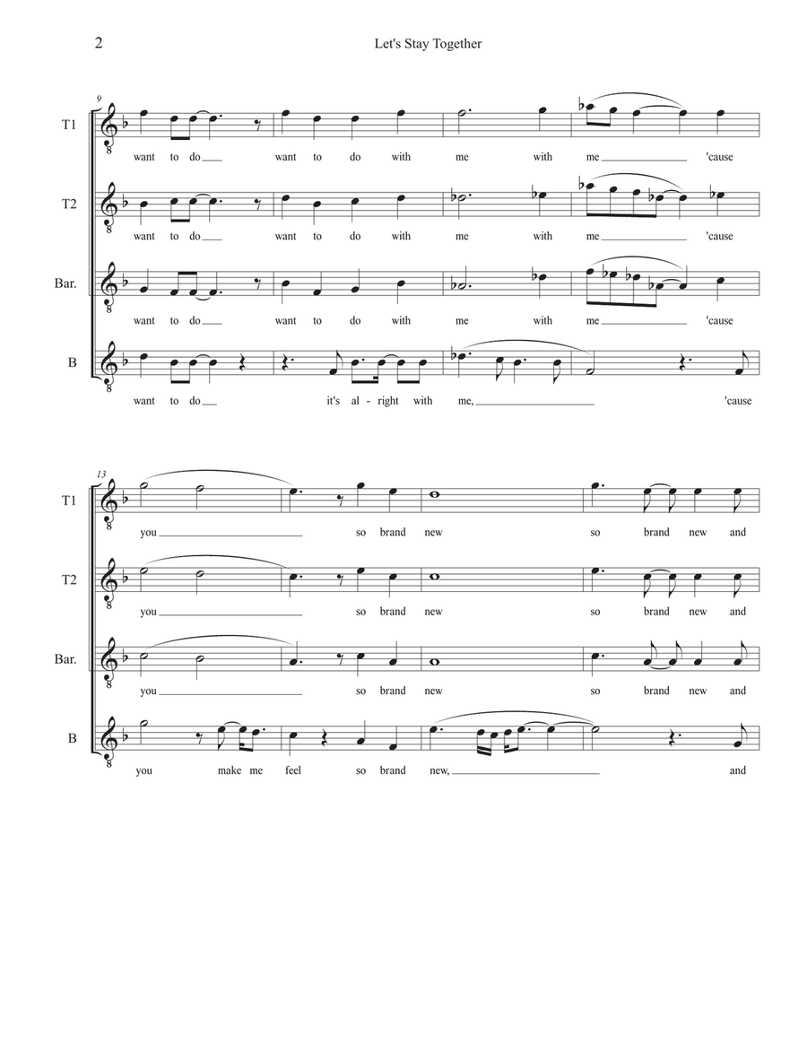 Let's Stay Together TTBB scores gallery preview page 2