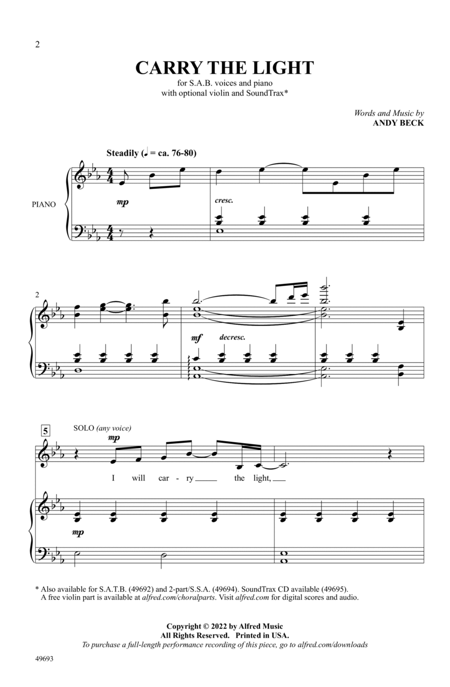 Carry the Light Choir scores gallery preview page 1