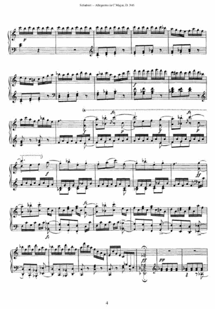 Schubert - Allegretto in C Major D. 346