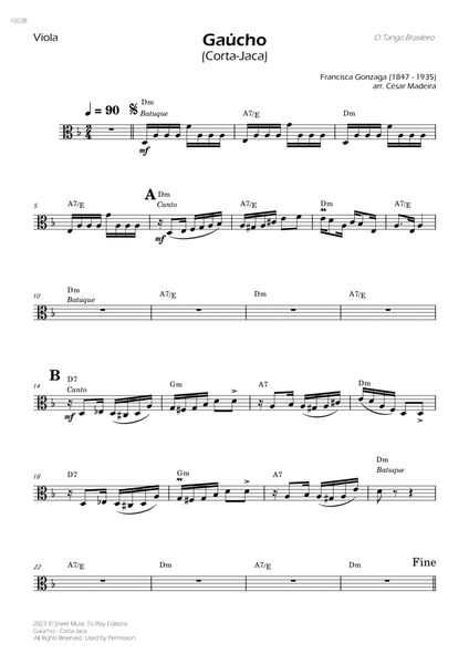Gaúcho (Corta-Jaca) - Viola Solo - W/Chords image number null