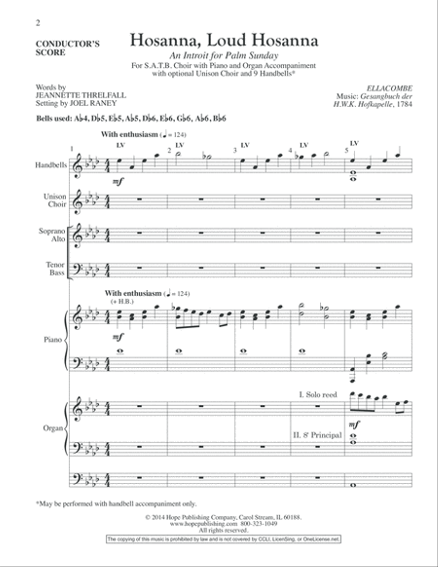 Hosanna, Loud Hosanna Hosanna, Loud Hosanna 4-Part scores gallery preview page 3
