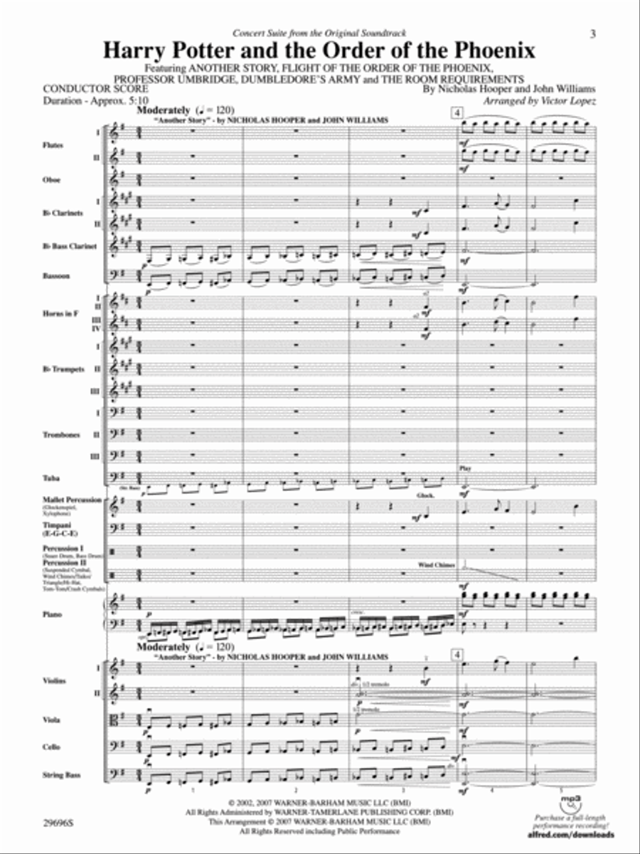 Concert Suite from Harry Potter and the Order of the Phoenix Full Orchestra scores gallery preview page 2